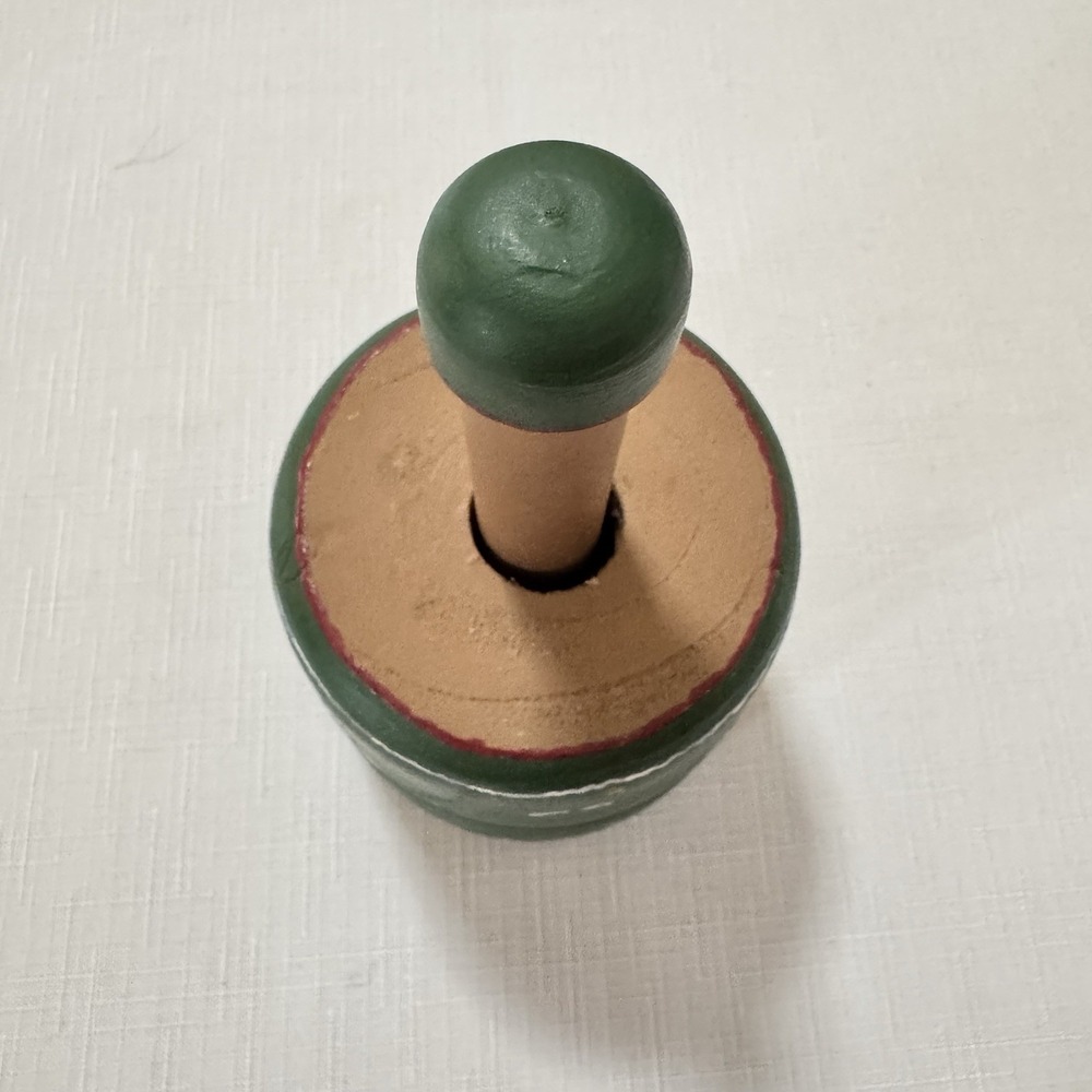Vtg Antique Wooden‎ Butter Mold Press Folk Art Hand Painted Barn Scene Primitive - Picture 3 of 7